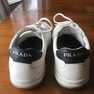 Prada white sneakers 7.5 brand size